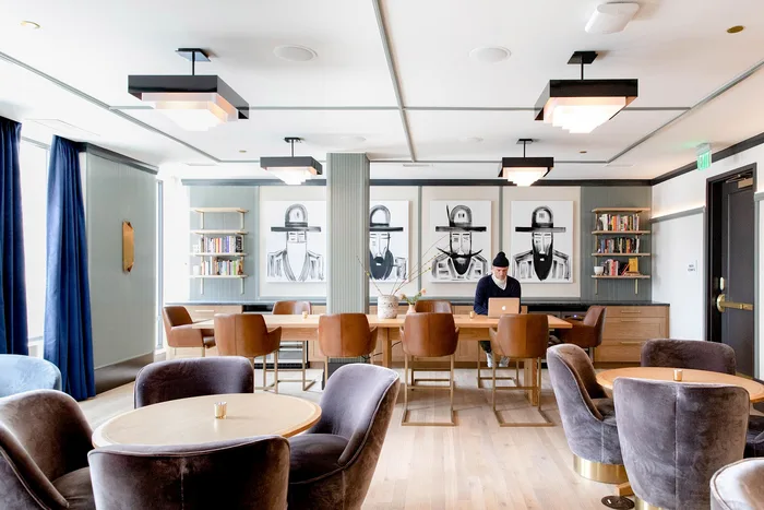 The library and lounge inside Clayton Members Club